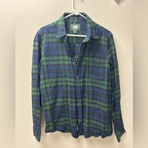 Roots Men’s Green & Blue Button Up Flannel